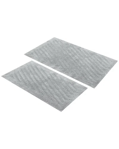 Knightsbridge 2pc Shooting Star Cotton Bath Rug Set In Gray