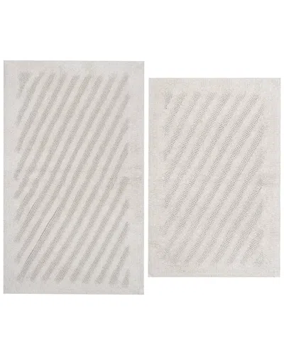 Knightsbridge 2pc Shooting Star Cotton Bath Rug Set In Neutral