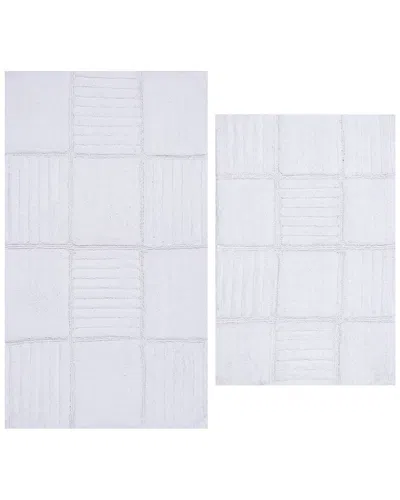 Knightsbridge 2pc Shooting Star Cotton Bath Rug Set In White