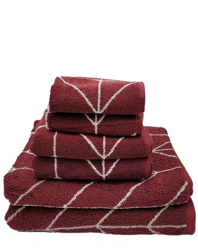 KNIGHTSBRIDGE KNIGHTSBRIDGE 6PC YARN DYED JACQUARD TOWEL SET