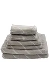 Knightsbridge 6pc Yarn Dyed Jacquard Towel Set In Silver