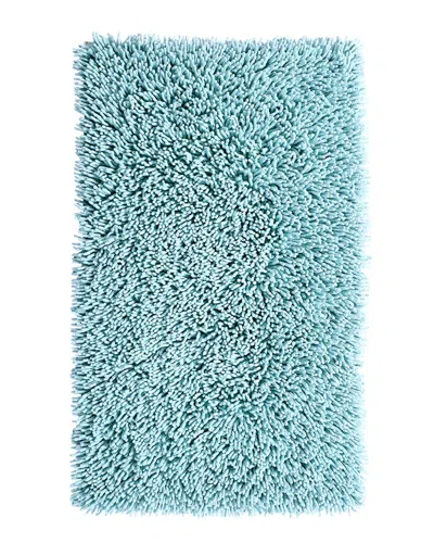 Knightsbridge Chenille Shaggy Bath Rug In Aqua