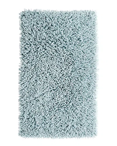Knightsbridge Chenille Shaggy Bath Rug In Blue