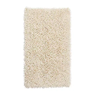 Knightsbridge Chenille Shaggy Bath Rug In Sand