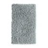 Knightsbridge Chenille Shaggy Bath Rug In Silver