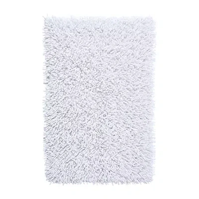 Knightsbridge Chenille Shaggy Bath Rug In White