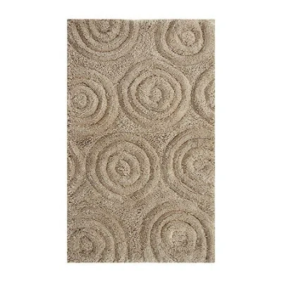 Knightsbridge Circles Bath Rug In Brown