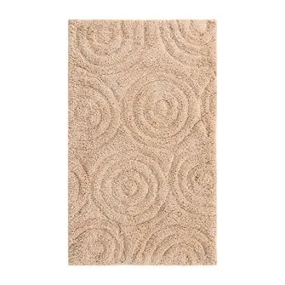 Knightsbridge Circles Bath Rug In White