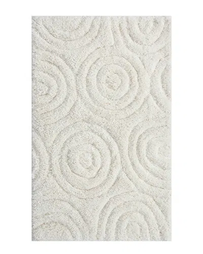 Knightsbridge Circles Bath Rug In White