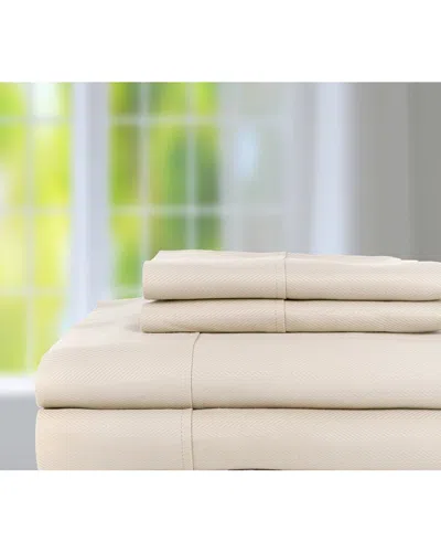 Knightsbridge Herringbone Stripe 600 Thread Count Sheet Set In Neutral
