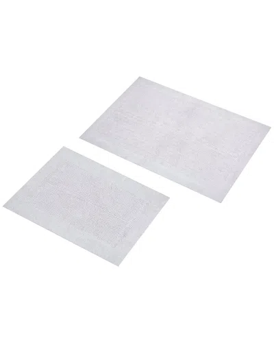 Knightsbridge Set Of 2 Bella Napoli Cotton Bath Rugs In White