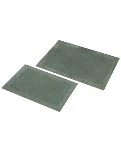 Knightsbridge Set Of 2 Bella Napoli Cotton Bath Rugs In Green
