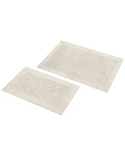 Knightsbridge Set Of 2 Bella Napoli Cotton Bath Rugs In Neutral
