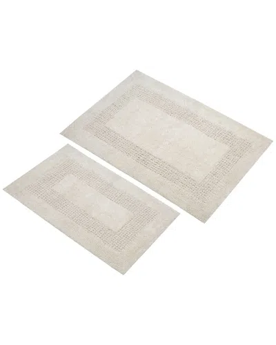 Knightsbridge Set Of 2 Honeycomb Cotton Bath Rugs In Neutral