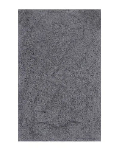 Knightsbridge Tuft Twisted Bath Rug In Silver