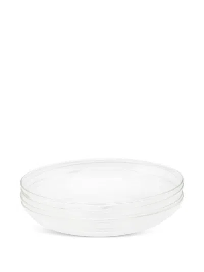 Knindustrie Glass Deep Plates (set Of Four) In White