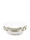 Knindustrie Leaves Deep Plates (set Of Six) In White