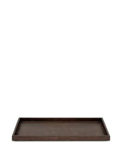 Knindustrie Rectangular Wood Tray In Brown