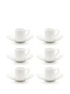 Knindustrie Reggia Coffee Cups (set Of Six) In White