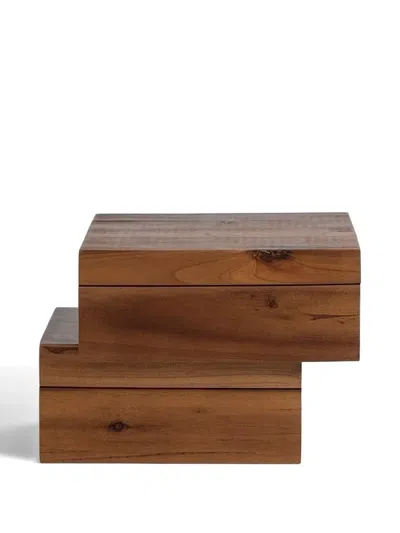 Knindustrie Yellow Box Serving Tray In Brown