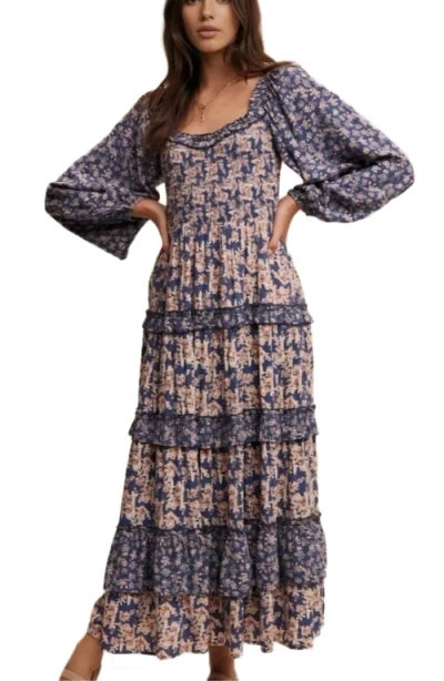 Knit & Lounge Knit And Lounge Floral Ruffle Tiered Maxi Dress In Multi