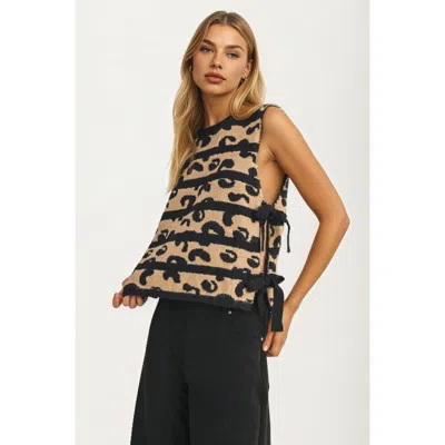 Knit & Lounge Knit And Lounge Sleeveless Side Tie Sweater Vest In Multi