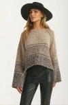 Knit & Lounge Knit And Lounge Textured Gradient Knit Flare Sleeve Pullover Sweater In Multi