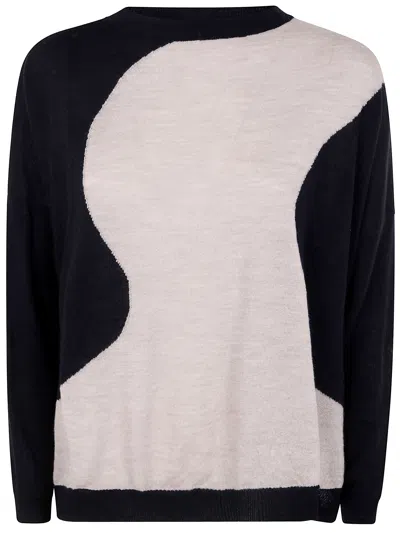 Knit Knit Short Sweater Embroidered In Black