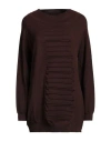 Knit Knit Woman Sweater Dark Brown Size L Wool