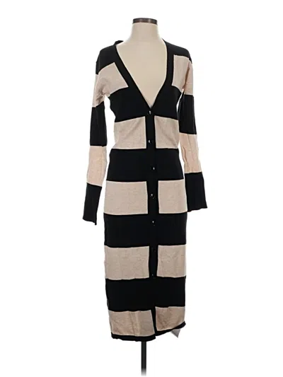 Pre-owned Knit Mix Cardigan Sweater In Black