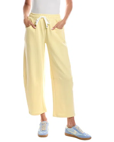 Knit Riot Barrel French Terry Pant In Yellow