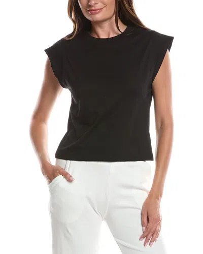 Knit Riot Cap Sleeve T-shirt In Black