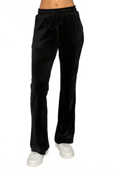 Knit Riot Classic Velour Joggers In Black