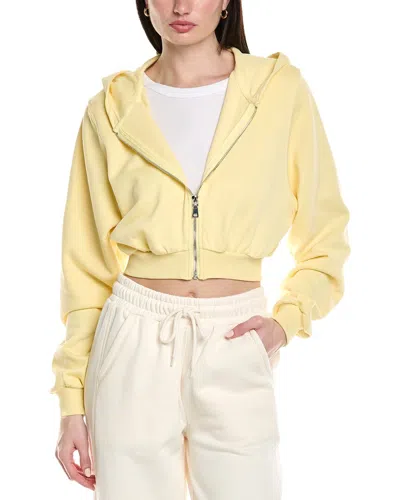 Knit Riot Cove Crop Zip Hoodie In Yellow