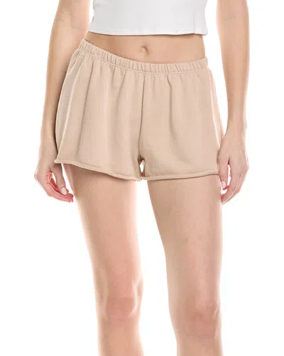Knit Riot Cove Raw Hem Short In Neutral