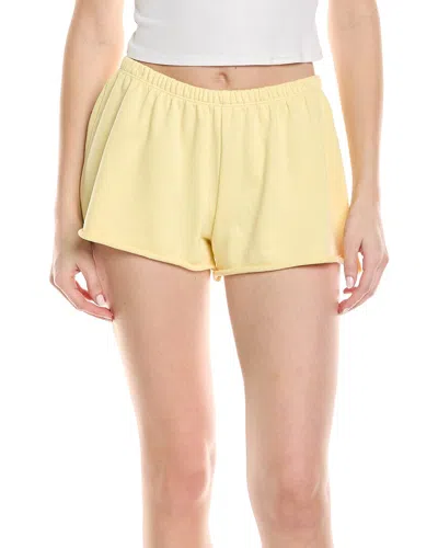 Knit Riot Cove Raw Hem Short In Yellow