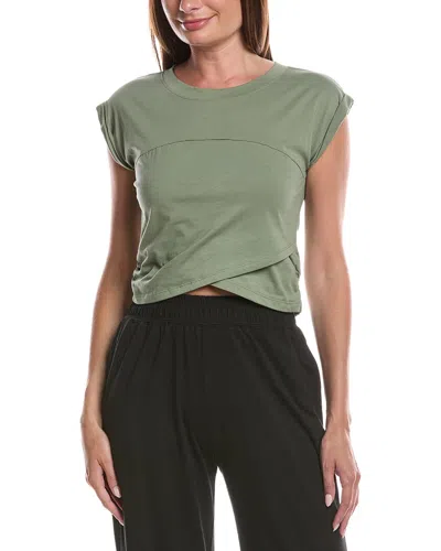 Knit Riot Cross Over Sleeveless T-shirt In Green