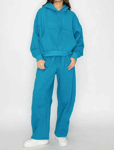 Knit Riot Harbor Barrel Leg Sweatpants In Teal In Multi