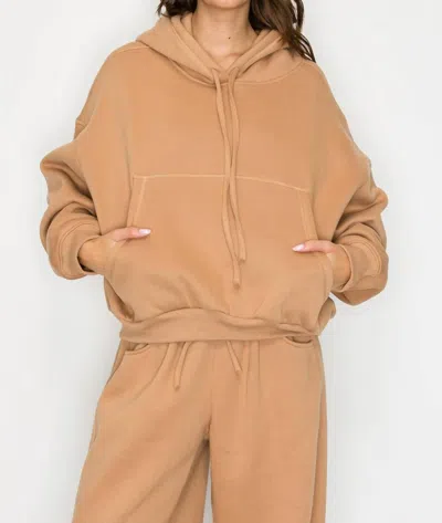 Knit Riot Harbor Oversized Hoodie In Mocha In Multi