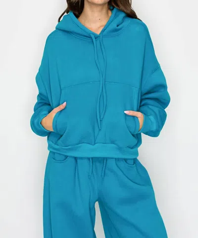 Knit Riot Harbor Oversized Hoodie In Teal In Blue