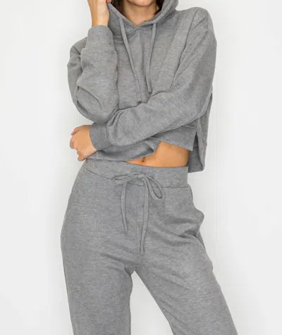 Knit Riot Haven Knit Hoodie In Heather Gray