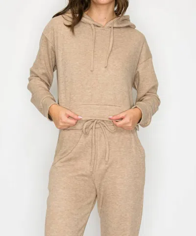 Knit Riot Haven Knit Hoodie In Mocha In Neutral