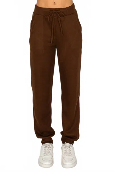 Knit Riot Haven Knit Jogger Pants In Chocolate In Brown