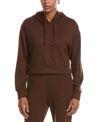 Knit Riot Haven Rib Knit Hoodie In Brown