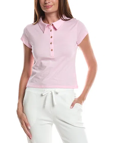 Knit Riot Henley Polo Shirt In Pink