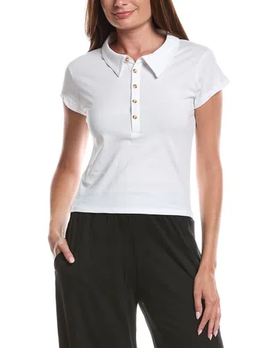 Knit Riot Henley Polo Shirt In White