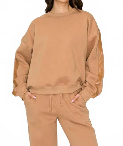Knit Riot Stride Track Sweatshirt In Mocha In Brown