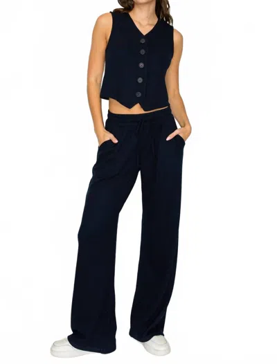 Knit Riot Sutton Lounge Pants In Navy In Black