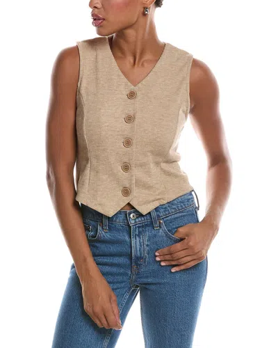 Knit Riot Sutton Soft Knit Vest In Neutral