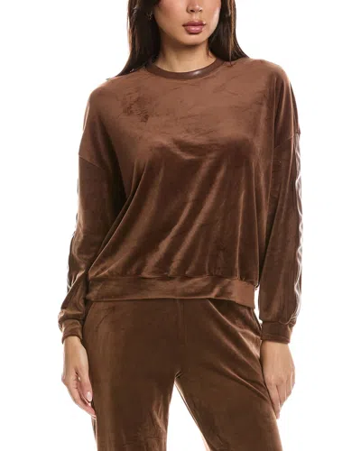 Knit Riot Velour Lounge Crewneck Sweatshirt In Brown